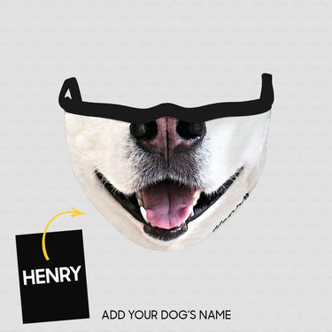 Personalized Dog Gift Idea - Husky Smiling Face Zoom In For Dog Lovers - Cloth Mask